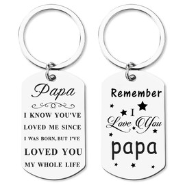 Xiyantiji Papa Keychain Father s Day Gifts for Grandpa Grandfather Birthday Remeber I Love You Gifts for Papa Granddad Grandpa Keychain from Grandson Granddaughter