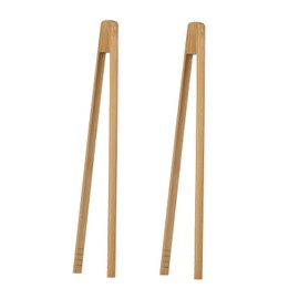 I-MART 2 Pack 12-Inch Bamboo Toaster Tongs, Wooden Toast Tongs for Cooking, Reusable and Safe Bamboo Kitchen Utensils for Bread, Bacon, Muffins, Bagels