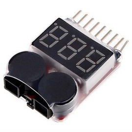 2 Pack ShareGoo 1S~8S LiPo Life LiMn Li-ion Battery Voltage Checker Tester,RC Low Voltage Warning Alarm Buzzer Alarm with LED Indicator