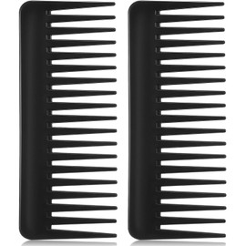 Large Hair Detangling Comb Wide Tooth Comb for Curly Hair Wet Dry Hair, No Handle Detangler Comb Styling Shampoo Comb (Purple, White)