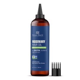 Botanic Hearth 100% Pure Rosemary Oil For Hair Growth (6.7 fl oz)| Infused with Biotin, Jojoba & Castor Oil | Hair Oil Repairs Dry Damaged Hair, Strengthening, Healthier Hair- Hair Tonic
