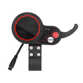 TF-100 6 PIN Electric Scooter Thumb Throttle Speedometer with LCD Display, 24V/36V/48V LCD Display Meter Finger Throttle, 2 in 1 Waterproof Plug for KUGOO M4/Pro Electric Scooter Parts (6 PIN)