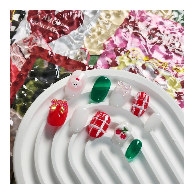 Cherry Picnic Nail Tips - Coffin / 체리 피크닉 네일팁