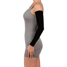 Juzo Dynamic Compression Arm Sleeve 20-30 mmHg, Silicone Dot Band | Compression Arm Sleeves for Men/ Women for Moderate Lymphedema and Lipo-Lymphedema Treatment | Black, Small MAX (II)