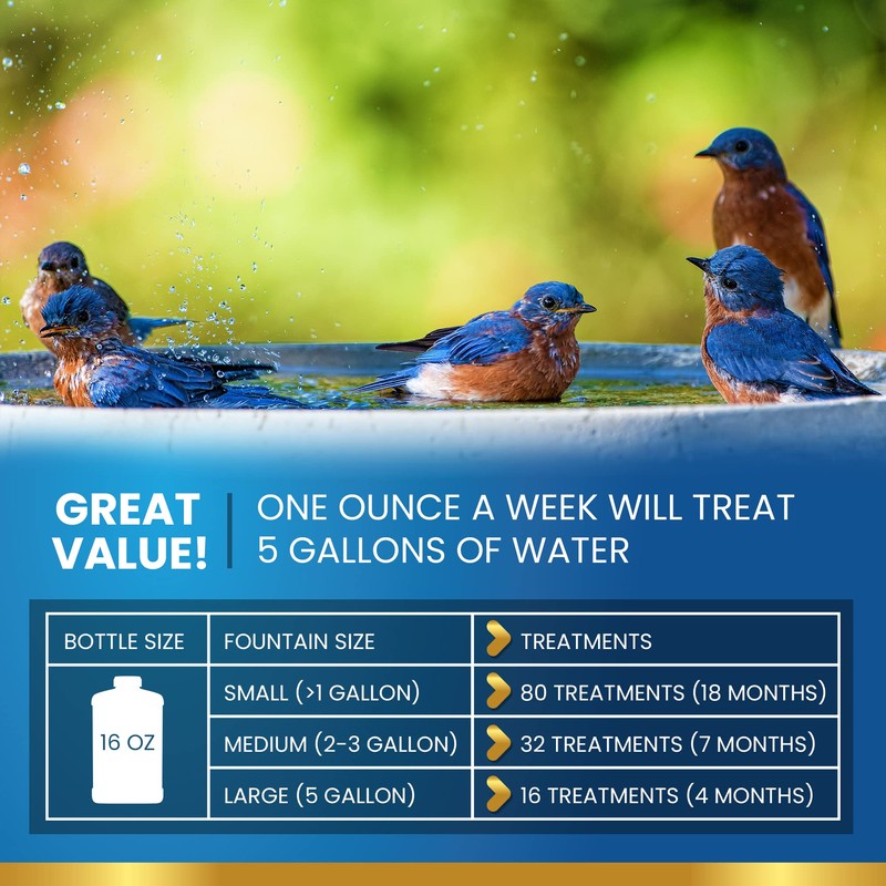 ADIOS! Bird Bath Cleaner for Outdoor Fountains and Bowls, Safely