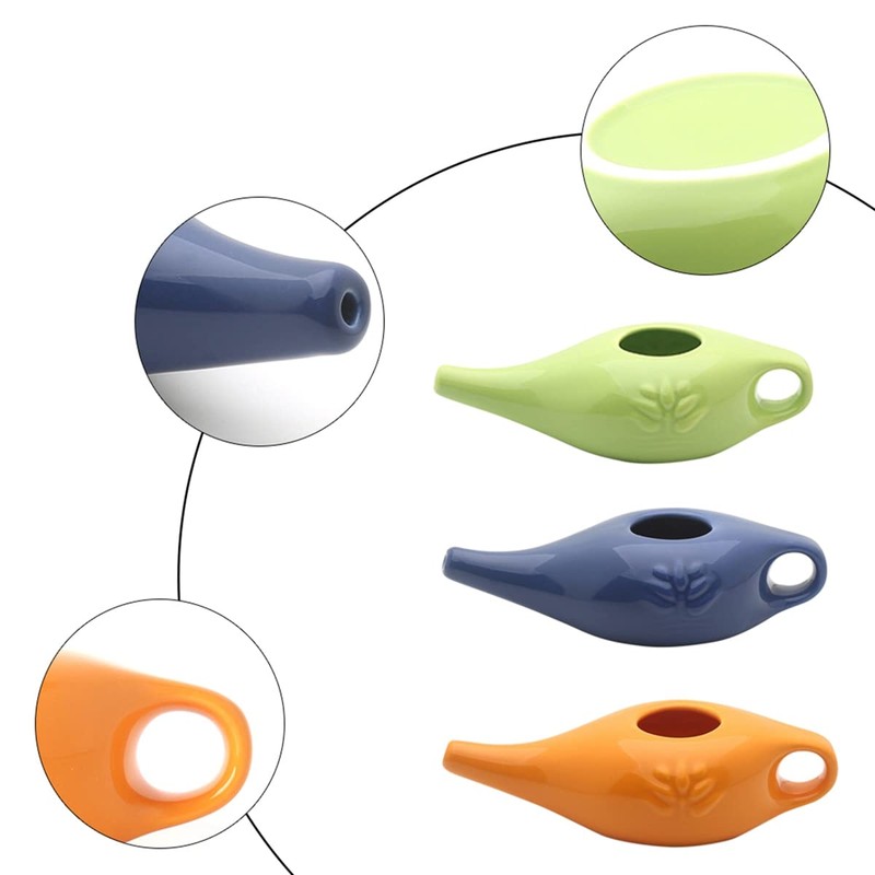 Tuperoymse 250Ml Ceramic Neti Pot Nose Cleaning Pot Leakproof Spout