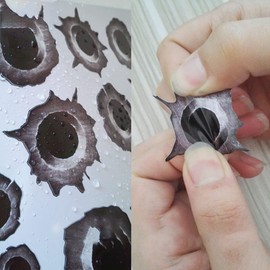 3D Bullet Hole Car Stickers Ultra, 4 PCS Realistic Fake Bullets Safe for Paint Laptop Car, Truck auto Body Scratch and dent Cover Prank, Funny Gunshot Sticker Fake Bullet Gun Shot for Bumper Window