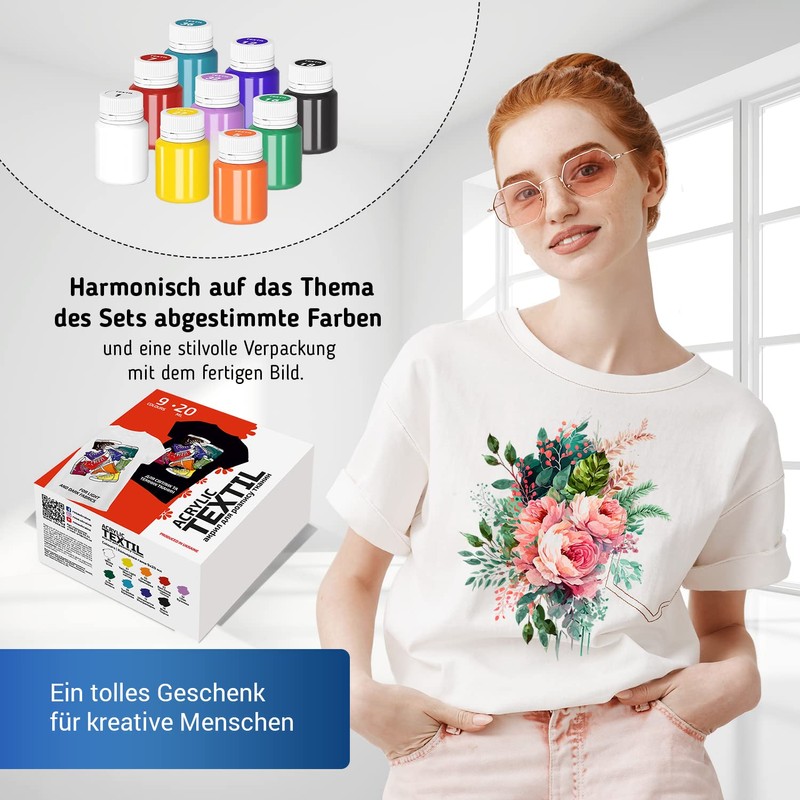 7 Artists Textile Paint Machine Washable - 9 Fabric Paints