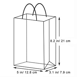 AZOWA Gift Bags Small Kraft Paper Bags with Handles (5 x 3.1 x 8.2 in, Light Blue, 25 Pcs)