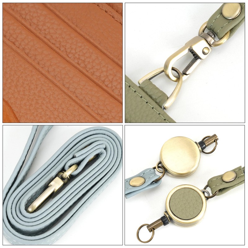 Wason Badge Holder ID Card Wallet Real Leather Case with