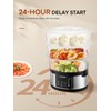 FOHERE Food Steamer for Cooking,13.7QT Vegetable Steamer with Stackable 3