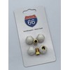 Set of 4 Valve Caps + 2 Bicycle Adapters Baseball