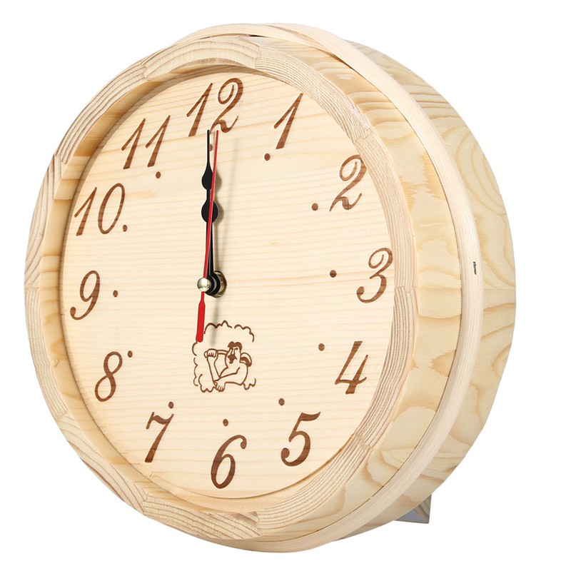 23cm Diameter Sauna Clock Wall Hanging Wooden Clock for Sauna