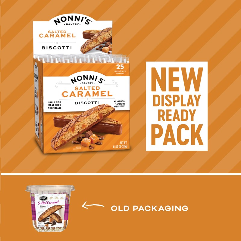 Nonni's Salted Caramel Milk Chocolate Biscotti Cookies — Individually Wrapped