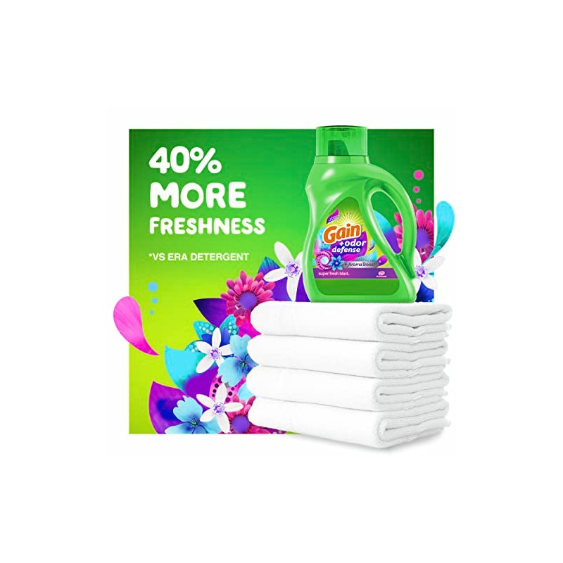 Gain + Odor Defense Liquid Laundry Detergent Super Fresh Blast