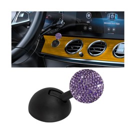 KHGUZ Bling Car Joystick Push Start Button Cover, Crystal Rhinestone Vehicle Engine Start Stop Rocker, Sparkling Diamond Joystick Ignition Button Cover, Universal Automotive Accessories (Purple)