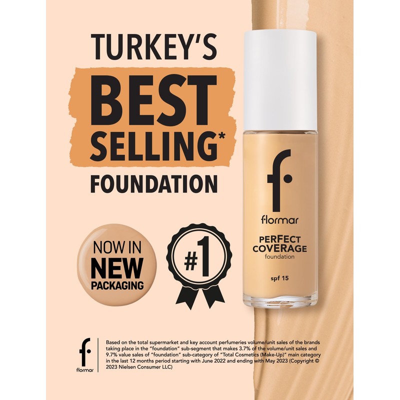 Flormar Perfect Coverage Foundation 132 Natural Beige - High Coverage