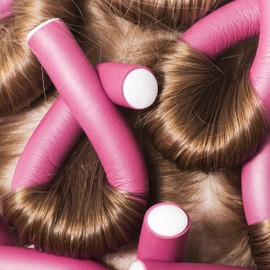 Relaxdays Lockenwickler, 48er Set Papilotten mit Tasche, Papilottenwickler, Locken ohne Hitze, Lange & Kurze Haare, bunt