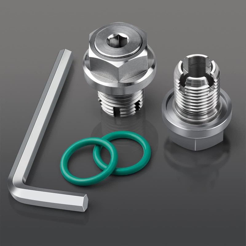 DEEFILL M12.1-1.75 x 15mm Oversize Piggyback Oil Drain Plug, Stainless