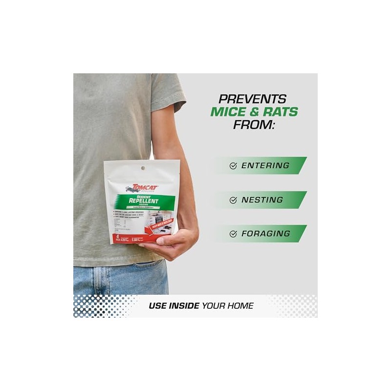 Tomcat Repellents Rodent Repellent Pouches, Ready-to-Use, Inside Rodent Prevention with