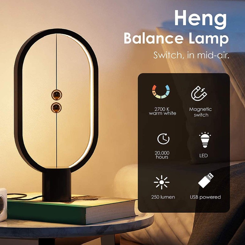 HURRISE Night Light LED Desk Lamp with 2 Hanging Balls