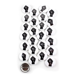 Black Power Raised Clenched Fist Pinback Button Badges - 1.5 Inch Round - 25 Pack