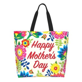 Feeuoai Mothers Day Tote bag Large Reusable Shoulder mom tote Bag Travel Bag With Inner Pocket MamaTote Bag Mothers gift