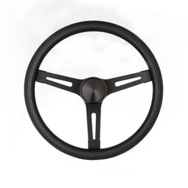 Grant 8540 Classic Series 13.5 inch Black 3-Slotted Black Spoke Steering Wheel