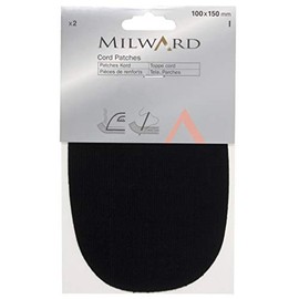 Iron-On or Sew On Cord Patches, Black
