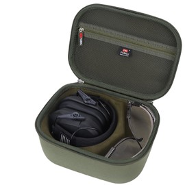 FBLFOBELI Hard Storage Carrying Case Compatible with Walker's Razor Slim/Howard Leight Shooting Ear Protection Electronic Shooting Muffs Earmuff (Case Only) (Army Green)