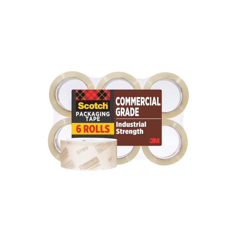 Scotch Cinta de embalaje de grado comercial 3750, 1.9 pulgadas
