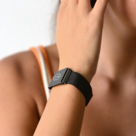 Medical Alert ID Bracelet, Adjustable 6"- 8.5" Magnetic Mesh Band, Customize up to 7 Lines and QR Code, Select a Color