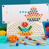 Wooden Peg Board Beads Game Educational Rainbow Clip Beads Puzzle