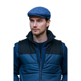 Mucros Weavers Trinity Cap Blue Herringbone Medium