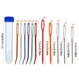 Mivanta 18 Pieces Yarn Needle Set, Curved Darning Needles with Big Eye, Blunt Needles for Hand Sewing, Knitting & Crochet, with Plastic Sewing Needles and Storage Box