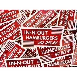 In N Out Burger Bumper Sticker California In-N-Out No Delay USA In And Out CA