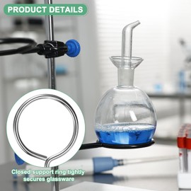 M METERXITY Laboratory Retort Support Ring Clamp 100mm OD Stainless Steel Closed Extension Ring Flask Clamp Burette Stand for Chemistry/Physics Lab Equipment Support Retort Ring