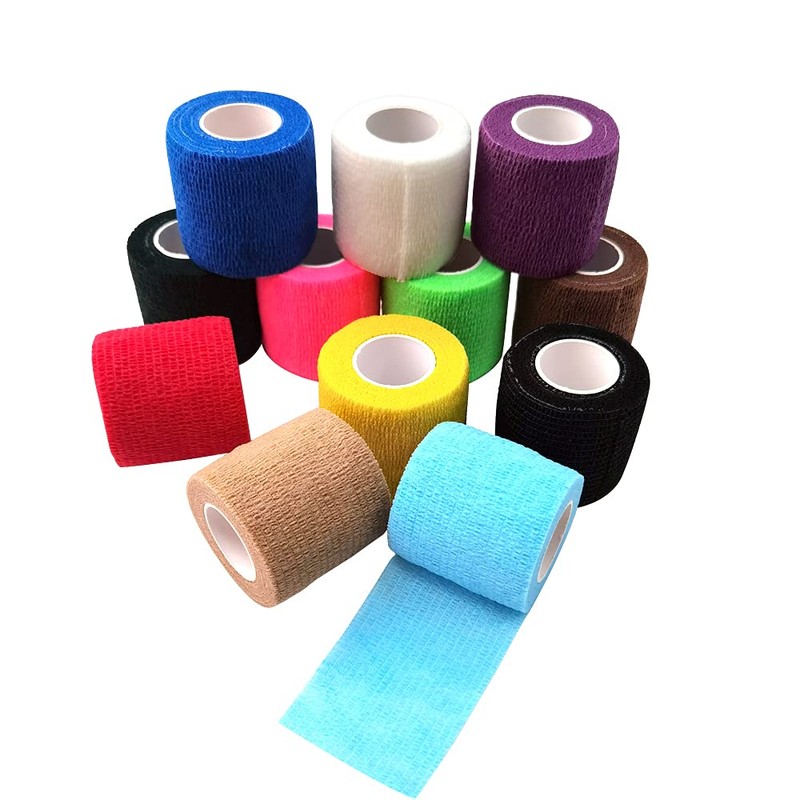 MINGYUE伸縮包帯 弾性包帯 テーピングテープ 自己粘着性 5cm×6rolls 手で切れる(肌色)