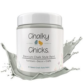 Chalky Chicks 4 Fl Oz Matte Normandy (Light Gray) Chalk Paint for Furniture Without Sanding - No Prep Furniture Paint No Sanding All in One for Crafts, Wood, Walls, Cabinet, Metal, Dresser, Farmhouse