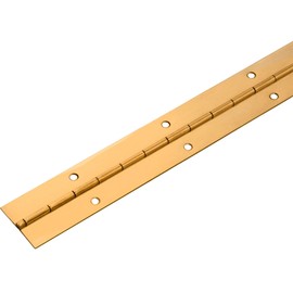 Gedotec Piano Tape for Screwing Door Hinge Rolled Door Hinge Brass Glossy 600 x 20 mm Brass-Plated Furniture Hinge Drilled Furniture Hinge 1 Piece - Bar Hinge Cabinet Door & Furniture Cabinets