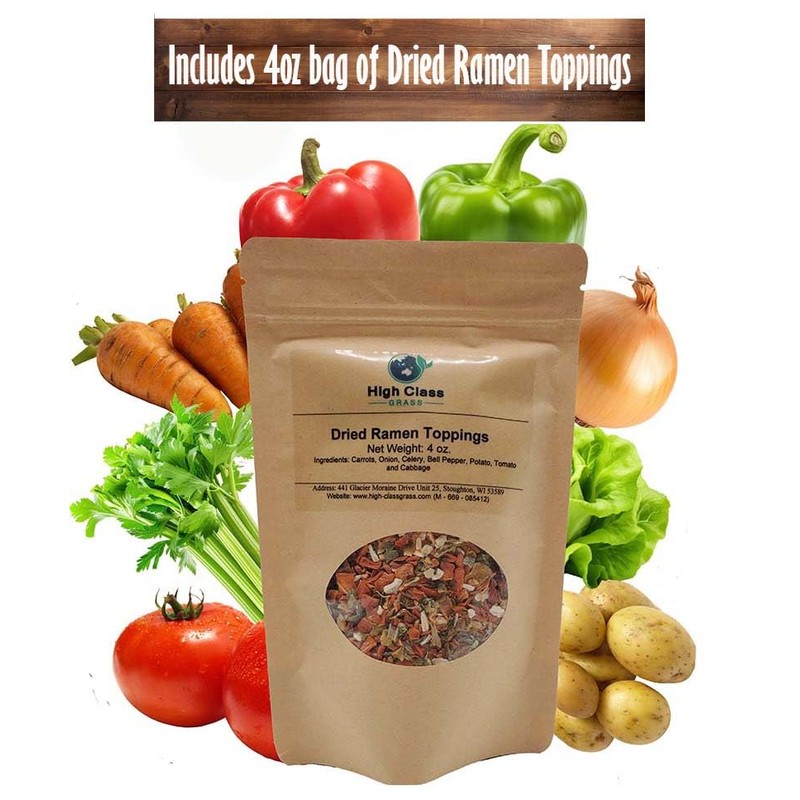 High Class Grass Ramen with Toppings, 8 Instant Noodle Packets