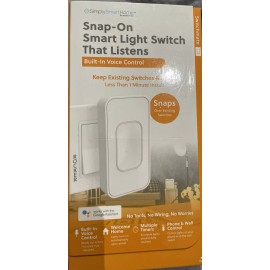 Switchmate RSM001W Snap-On Instant Smart Rocker Light Switch Built In Voice Cont