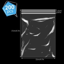 200PCS Small Plastic Bags, 4" x 6" Small Jewelry Bags Zip Bags Clear Plastic Mini Zipper Poly Bags Resealable for Jewelry, Screws, Storage