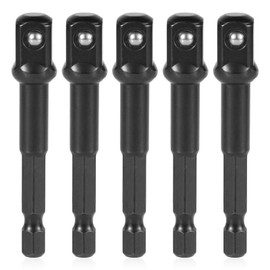 5pcs 3/8 Impact Adapter, Chrome-Vanadium Steel Impact Driver Socket Adapter 3/8 to 1/4 Socket Adapter for Impact Driver Extension Impact Socket Adapter for Drill Industry Home Use