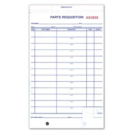 Parts Requisition Form - 2-Part - White with Blue Ink and Red Numbering (250 per Pack)