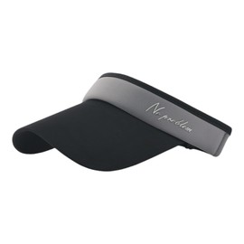 [Ｑｚｋｏｕｍａ] サンバイザー メンズ レディース UVカット 日除け キャップ つば広 日よけ 帽子 紫外線対策 日焼け防止 弾性コード付き サイズ調整 子供 男女兼用 PNKQ-45（ブラック/グレー）