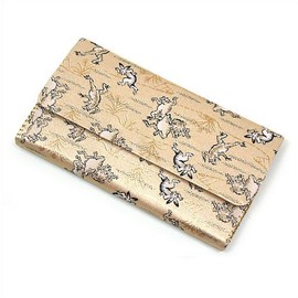 Tea utensils, Kaisa Shears, Trifold, Cross-weaving (Choju-Giga, Beige)