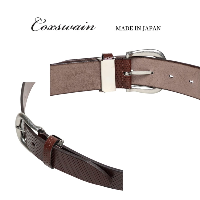 COXSWAIN CW20206-39 Men's Genuine Leather Belt, Brown, Single Piece Leather,