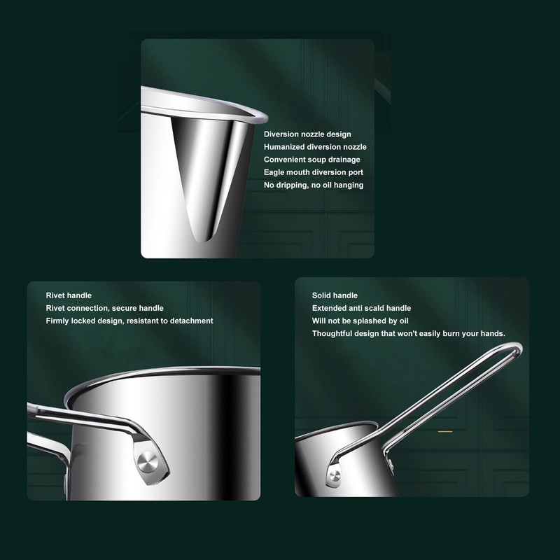 Small Deep Fryer Pot Stainless Steel Olecranon Type Diversion Japanese