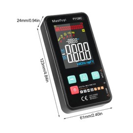 MASTFUYI FY128C Smart Digital Multimeter with Bracket Compact Intelligent Electrical Tester 5999 Counts Backlit LCD Measure AC/DC Voltage Resistance Frequency Continuity Live Wire Checking NCV